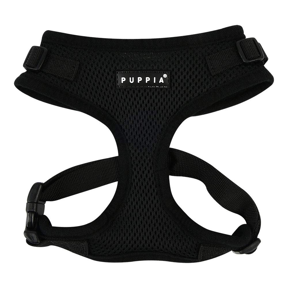 Authentic Puppia Ritefit Harness With Adjustable Neck, Black, Small