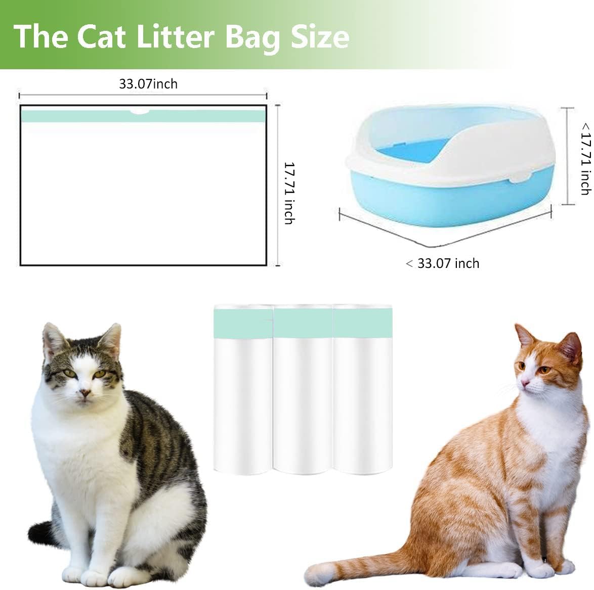 Cat Litter Box Liners 10 Count Drawstring Extra Durable Pet Cat Pan Liners Cat Waste Litters Bags Kitty Litter Box Bag Pet Cat S