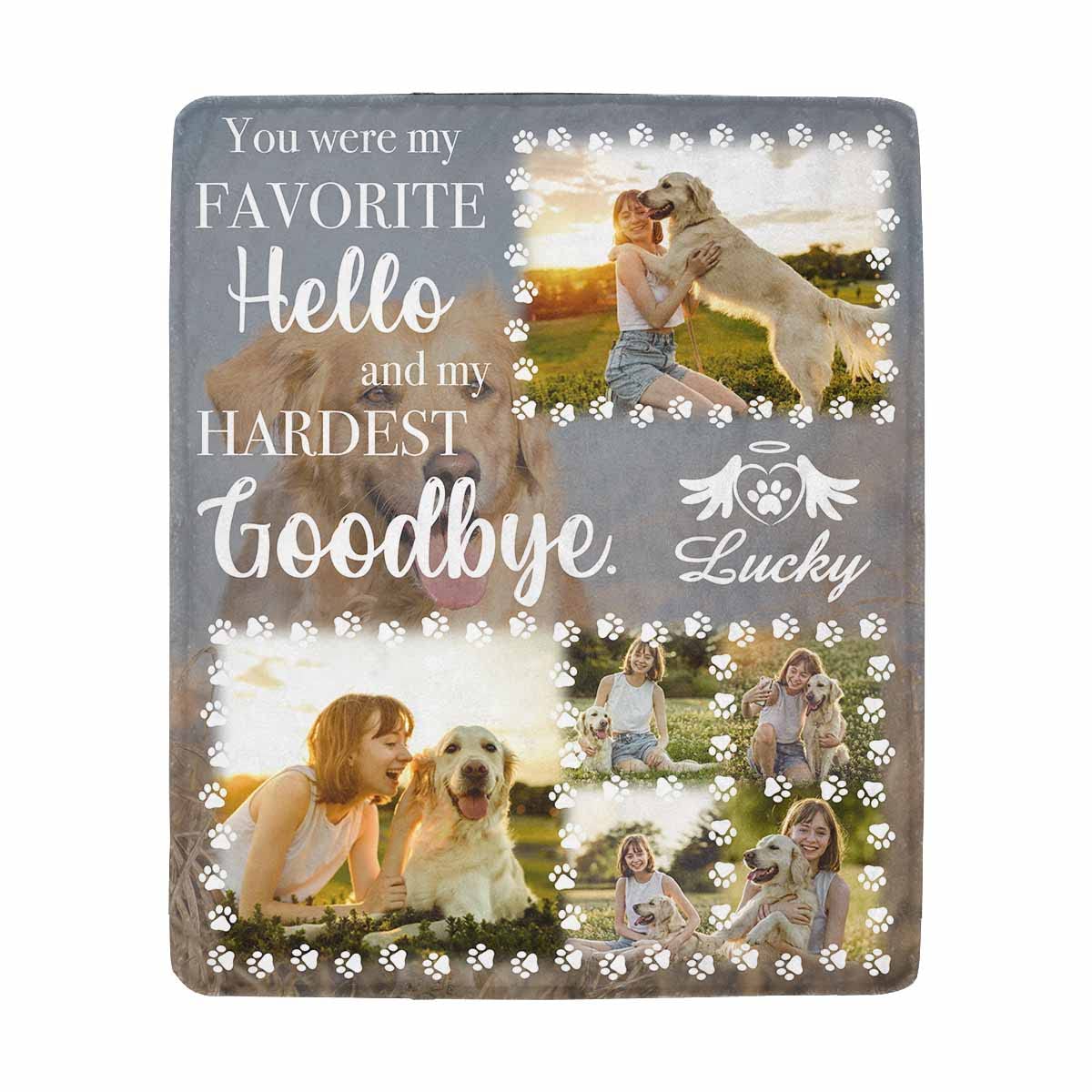 Artsadd Bereavement Gifts for Loss of Dog  Customized Pet Memorial Gifts  Personalized Dog Memorial Blanket  Custom Dog Cat P