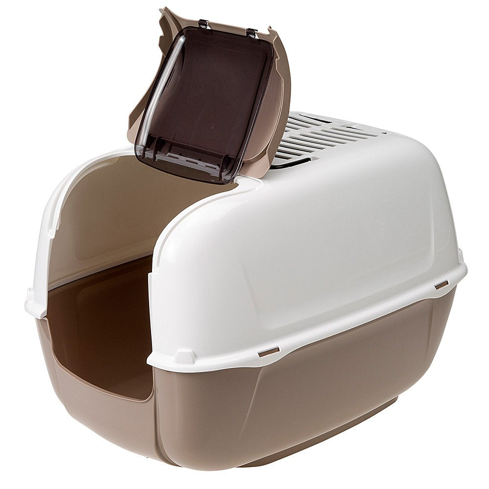Ferplast Prima Cabrio Opening Front Hatch Cat Home Toilette, Dove Grey