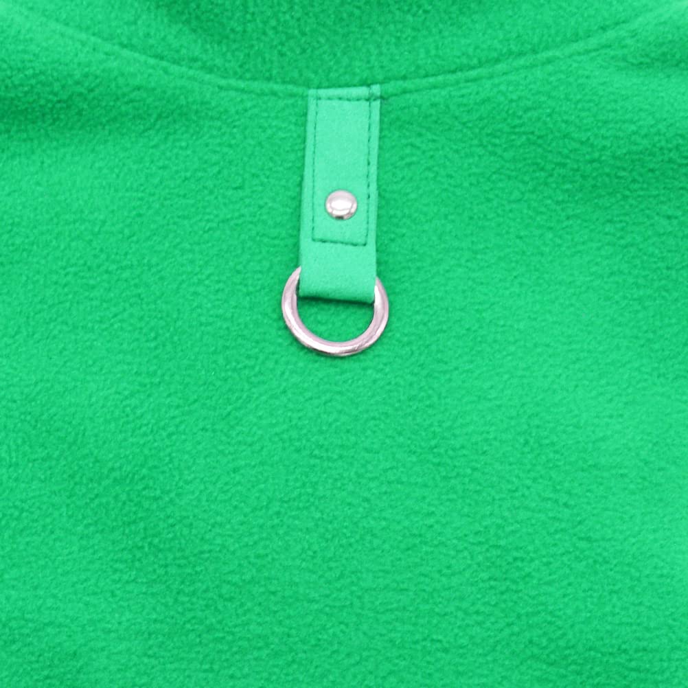 Dog Fleece Vest Soft Winter Jacket Sweater With D-Ring Leash Cold Weather Coat Hoodie For Small Medium Large Dogs Dark Green Sma