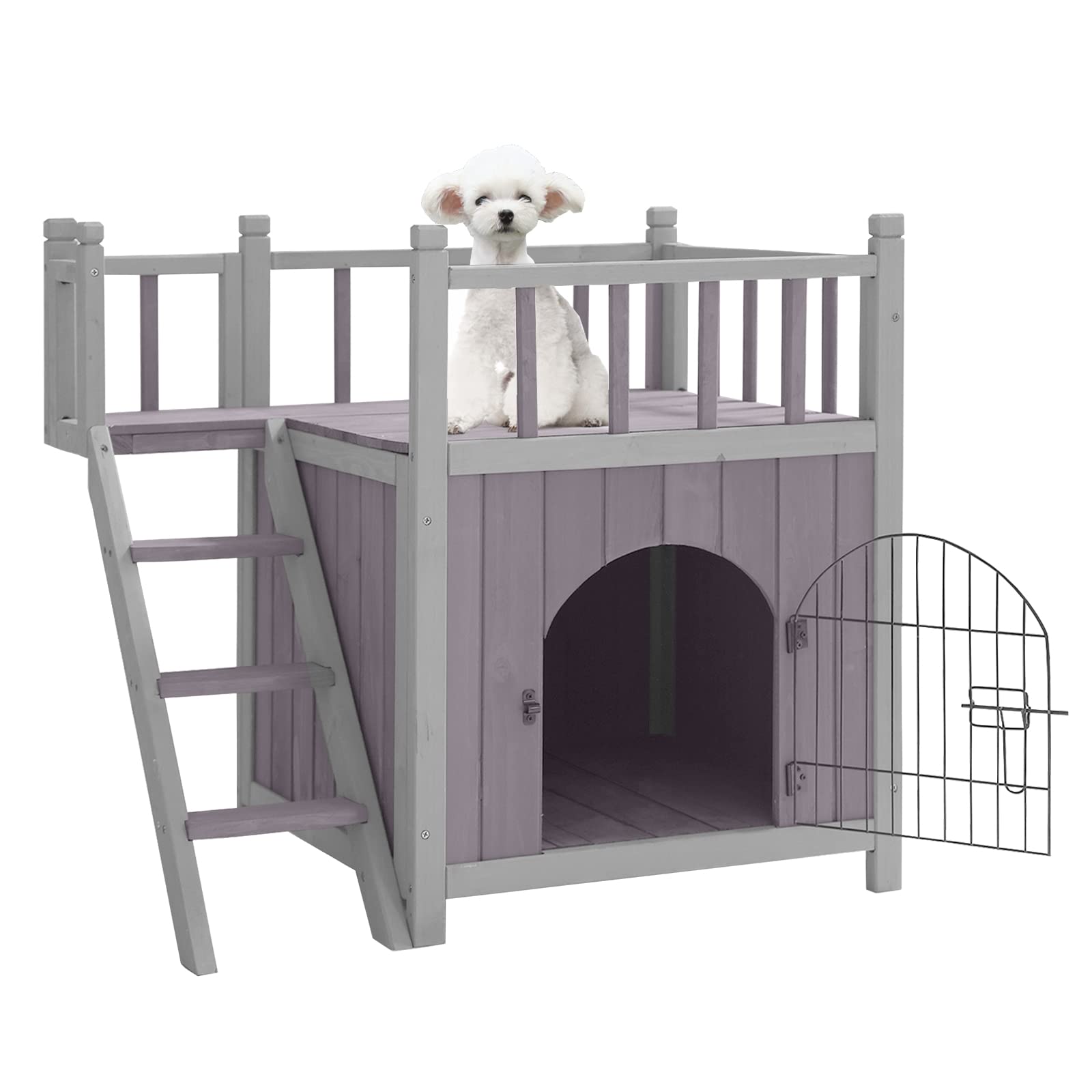 Aivituvin Dog House Feral Cat House Outdoor And Indoor,Pet Houses With Stairs,2 Storys