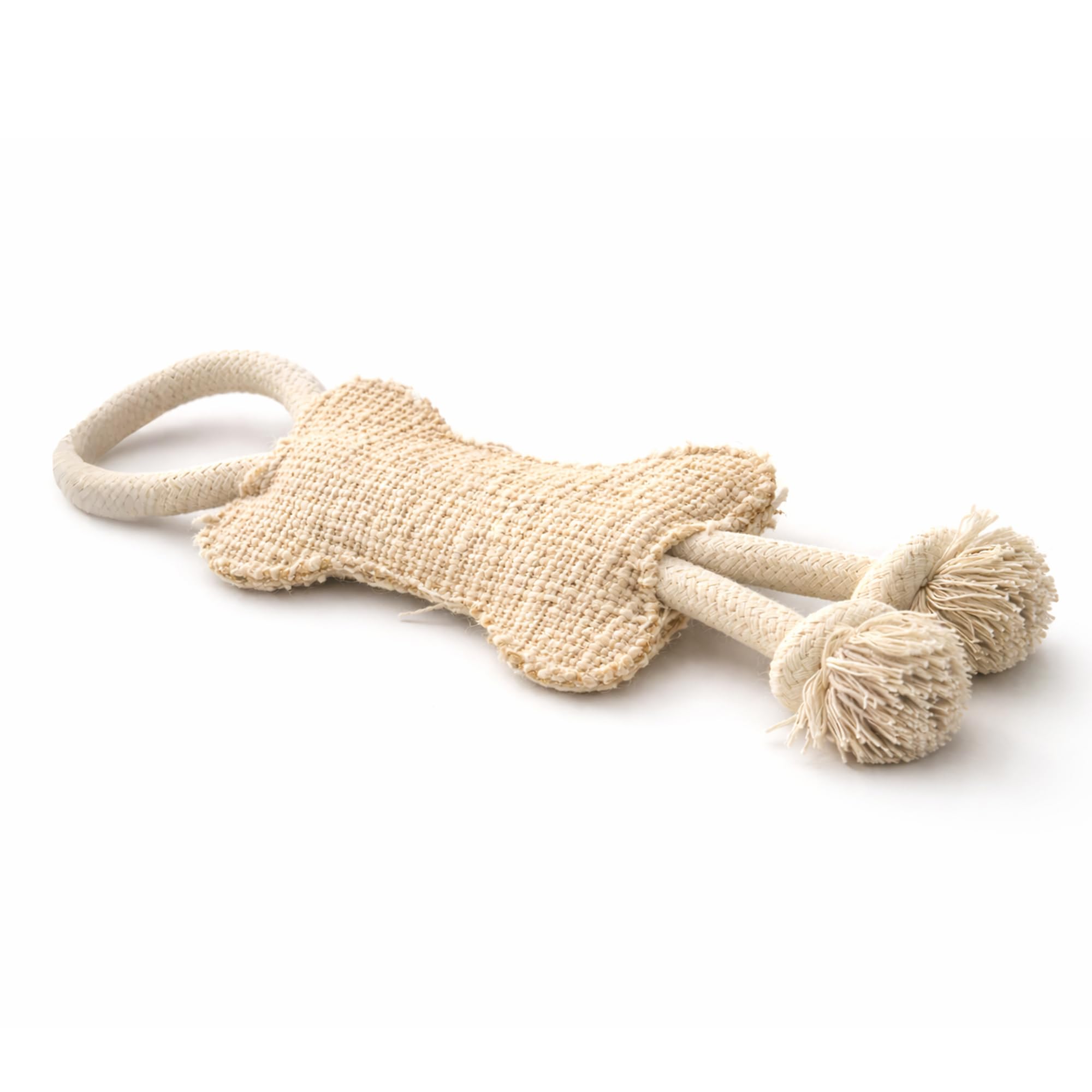 Kipenzi Jute Bone Rope Toy  100% Natural Cotton | Dog Rope Toy For Aggressive Chewers | Interactive Tug Of War & Teeth Cleaning