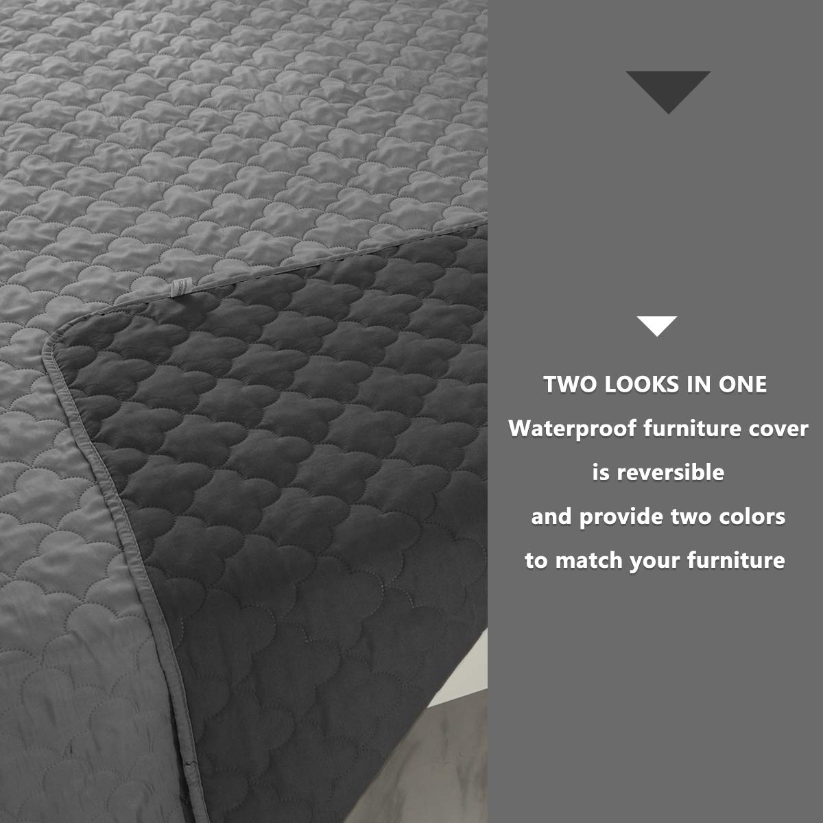 Dog Blankets for Couch Protection Waterproof Dog Bed Covers Pet Blanket Furniture Protector (Grey+Dark Grey, 68x82)