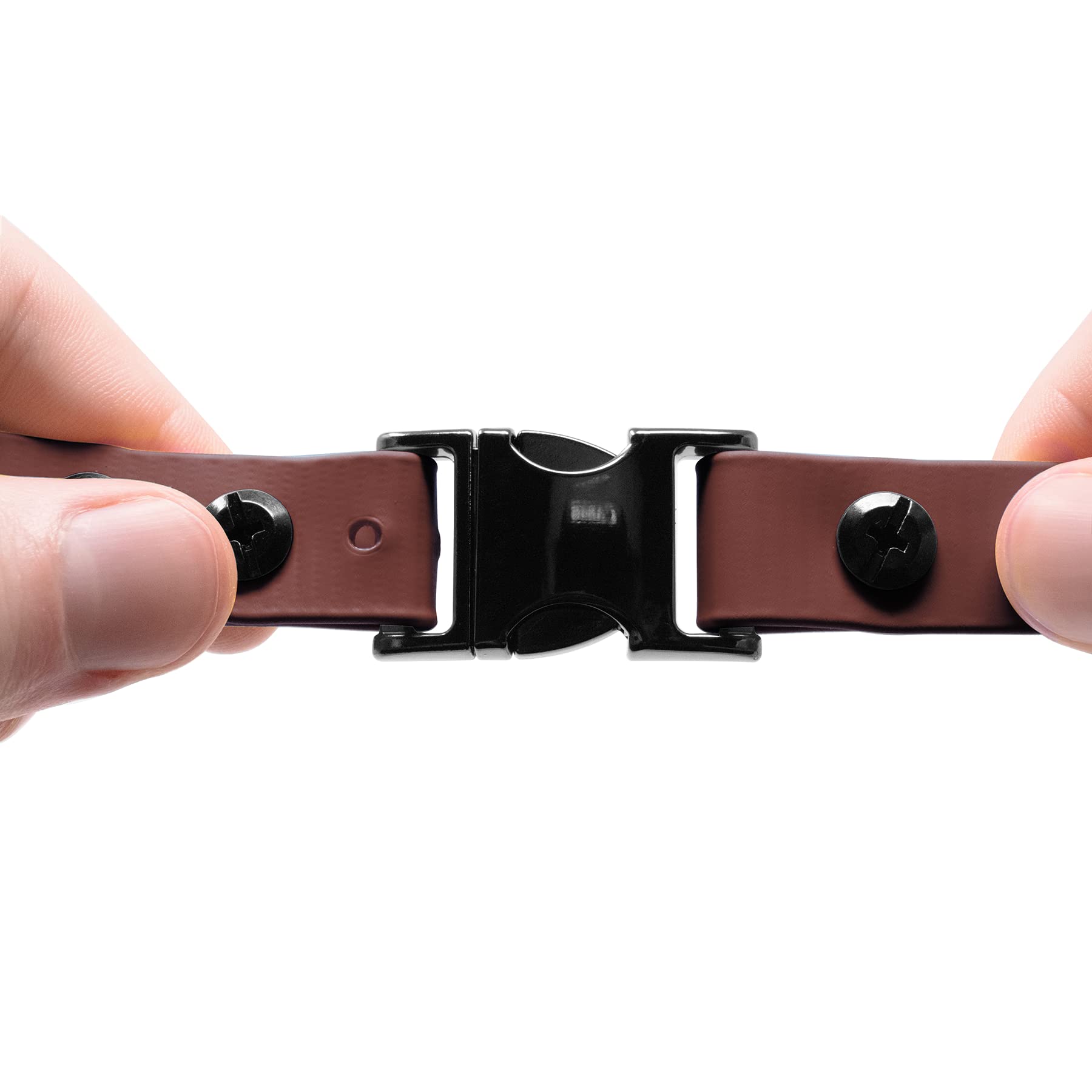 Educator Quick Snap Bungee Dog Collar, Biothane, Waterproof, Odorproof, Easy Connect And Disconnect Clasp And D Ring With Comfort Bungee Loop, Adjustable For Custom Fit, 3/4-Inch, Brown