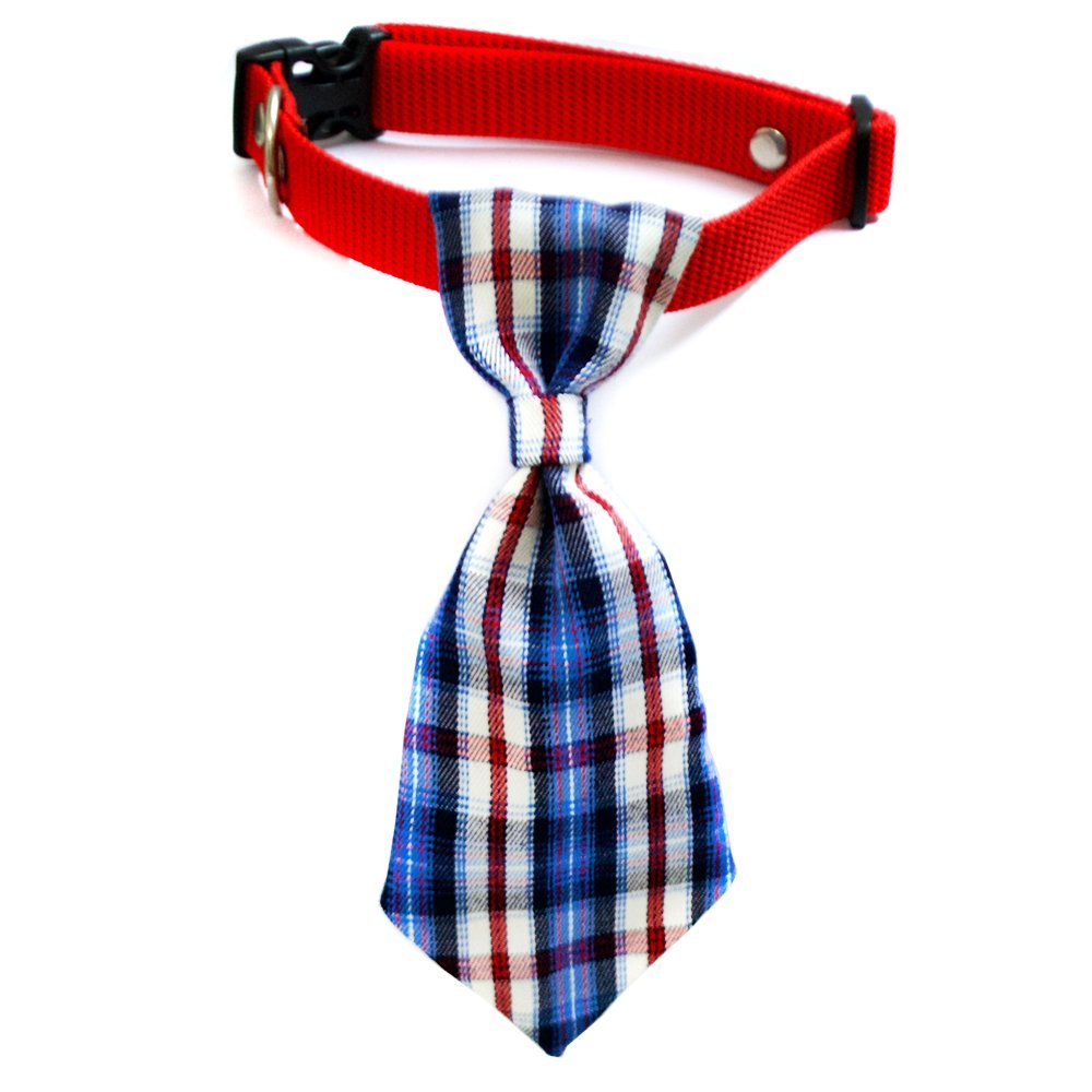 That Dog In Tuxedo Royal Plaid Dog Necktie Collar  ML