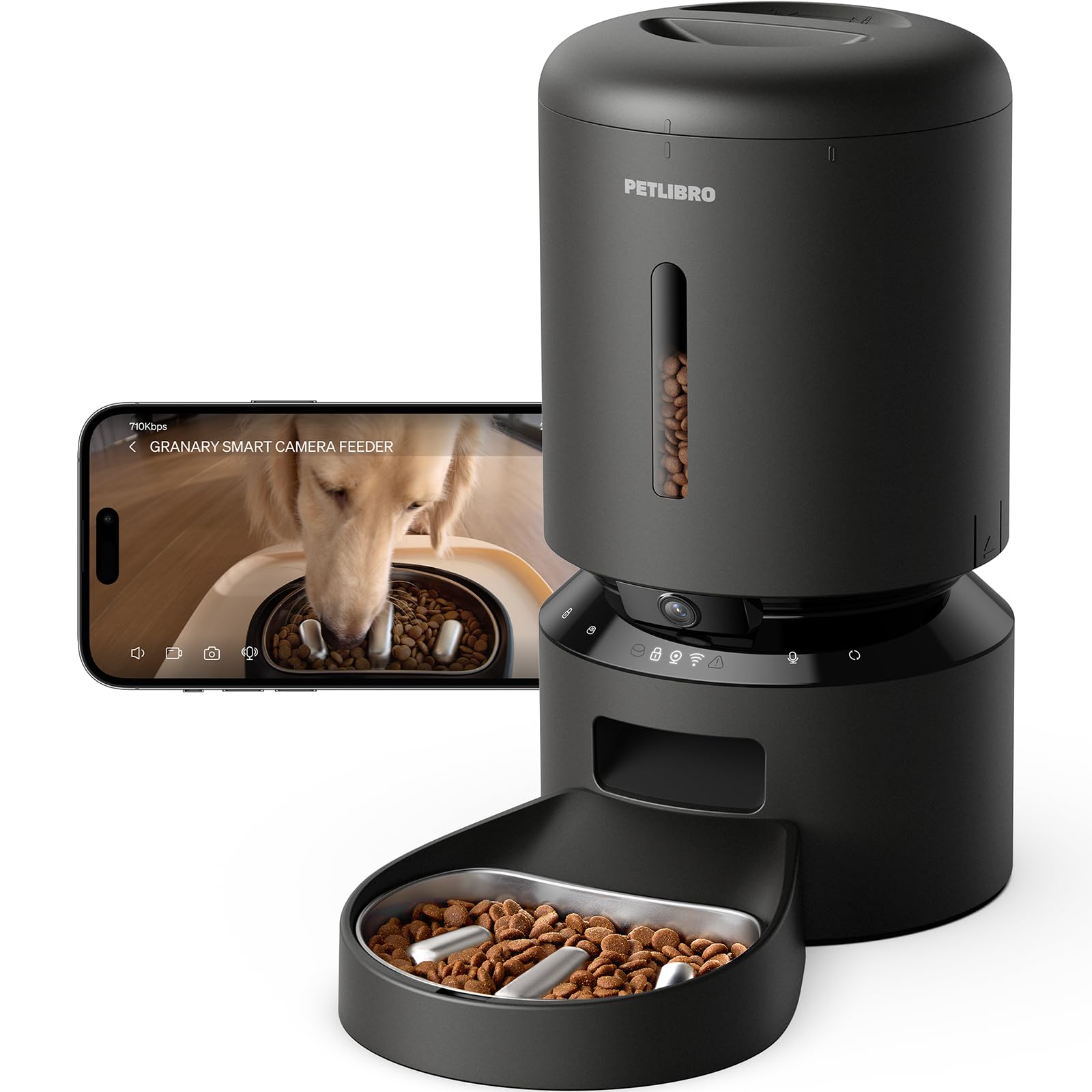 PETLIBRO Automatic Dog Feeder with Camera, Auto Cat Food Dispenser Slow Feeders Dogs Bowl, 1080P HD Video with Night Vision, 5G 