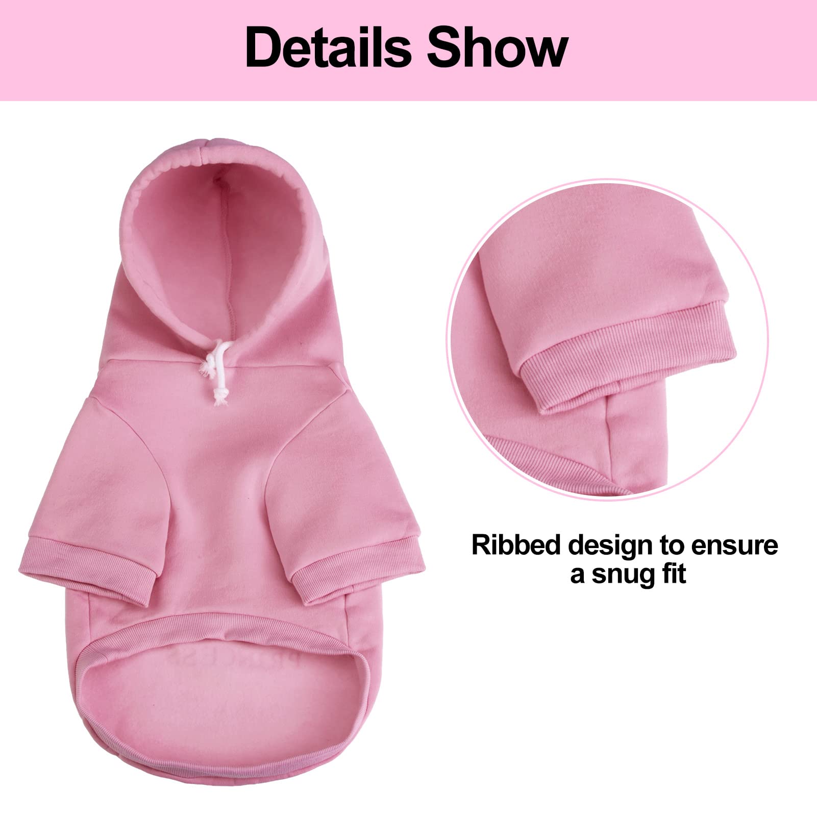 EXPAWLORER Prinecss Dog Hoodie for Girl - Hooded Dog Sweater with Leash Hole, Dog Cold Weather Clothes,Sweatshirt with Pocket, P