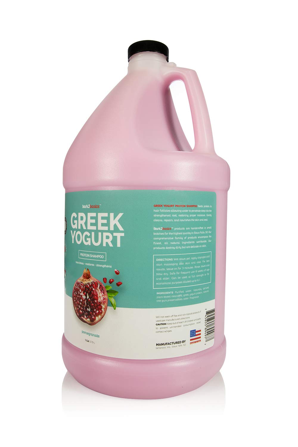 Bark2Basics Pomegranate Greek Yogurt Dog Shampoo, 1 Gallon, Natural, Protein-Enriched for Skin and Coat Repair