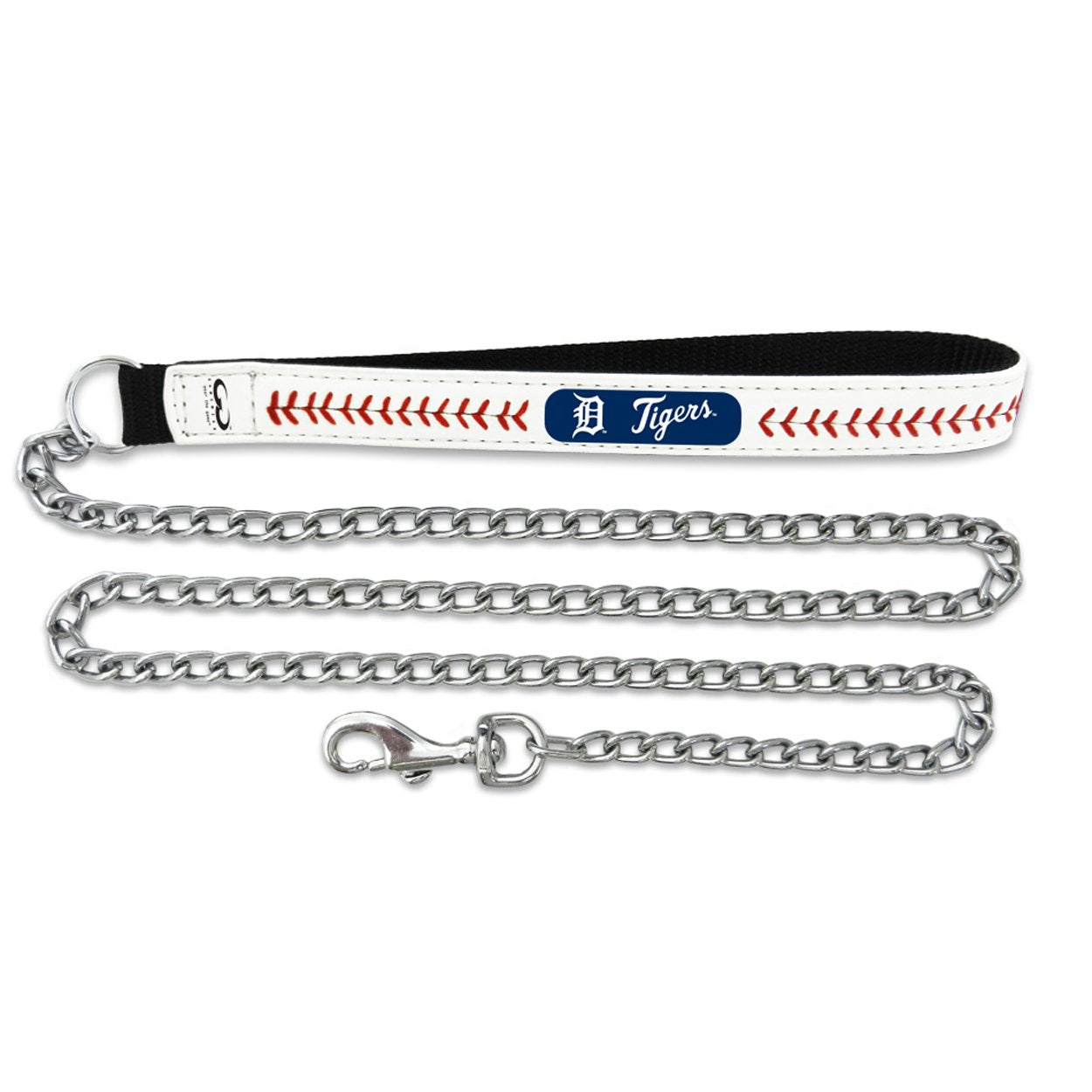 Mlb Detroit Tigers Baseball Leather Chain Leash, 2.5 Mm