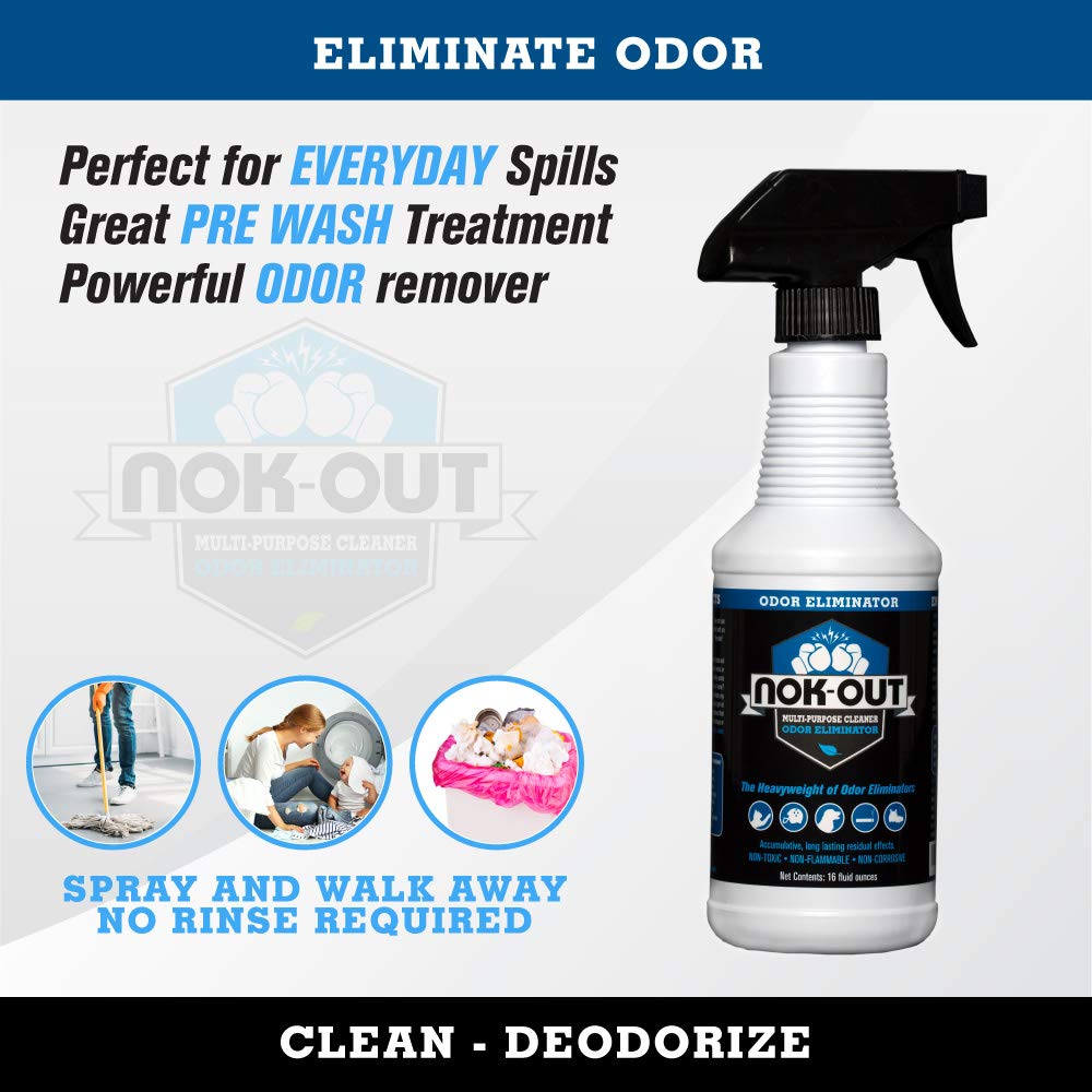 NOK OUT Pet Deodorizer & Cleaning Spray, 32 Fl Oz, Odor Remover, White, Model 08203-58003