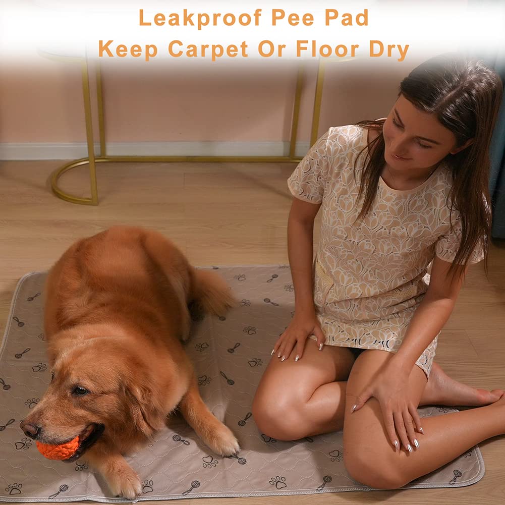 Peepeego 2Pack Pee Pads For Dogs Reusable+Free Dog Comb, Waterproof Rug 36   X48, Absorbent Puppy Pads Washable, Non Slip Protec