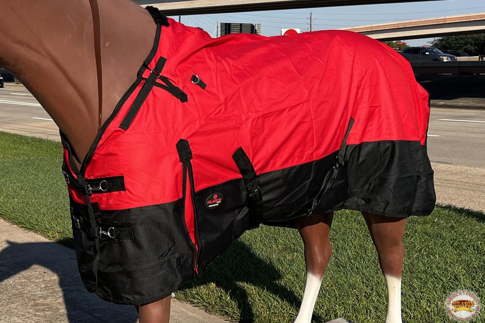 Hilason Red 62 In 600D Winter Waterproof Poly Pony Horse Blanket Red | Horse Blanket | Horse Turnout Blanket | Horse Blankets Fo