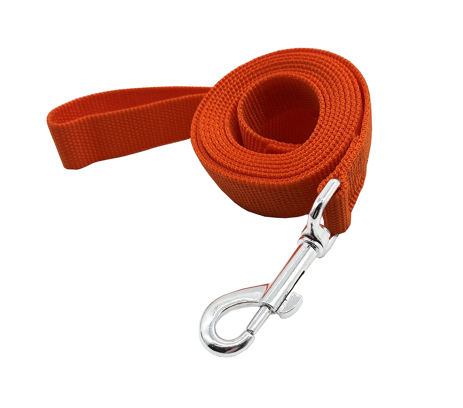 Strong Durable Nylon Dog Training Leash, Traction Rope, 4Ft /5 Foot /6 Feet Long, 5/8 Inch 3/4 Inch 1 Inch Wide, For Small And Medium Dogs (1'' X 12 Ft, Orange)