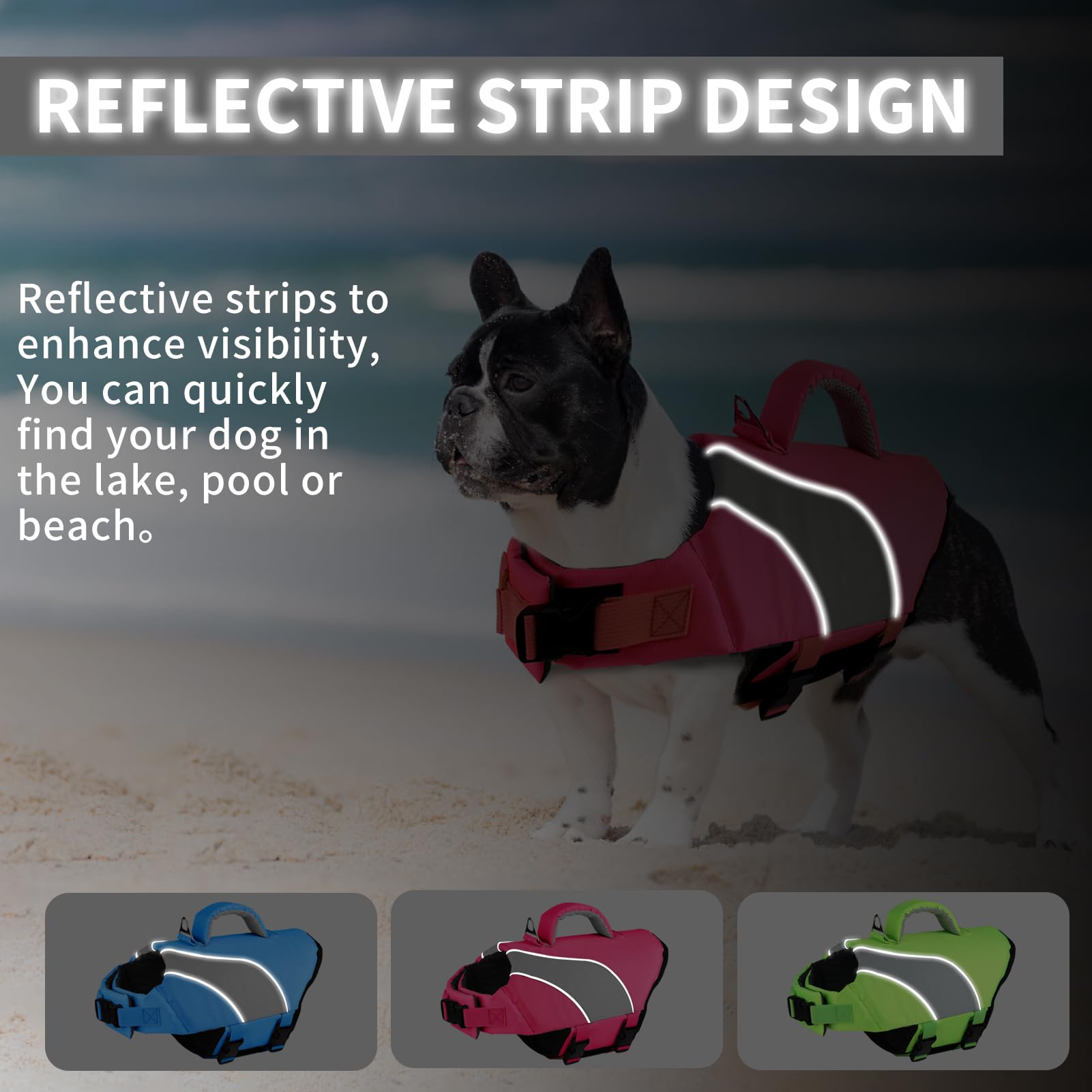 Doglay Dog Life Jacket, Adjustable & Reflective Dog Life Vest For Swimming And Boating, High Buoyancy Swimming Safety Vest With