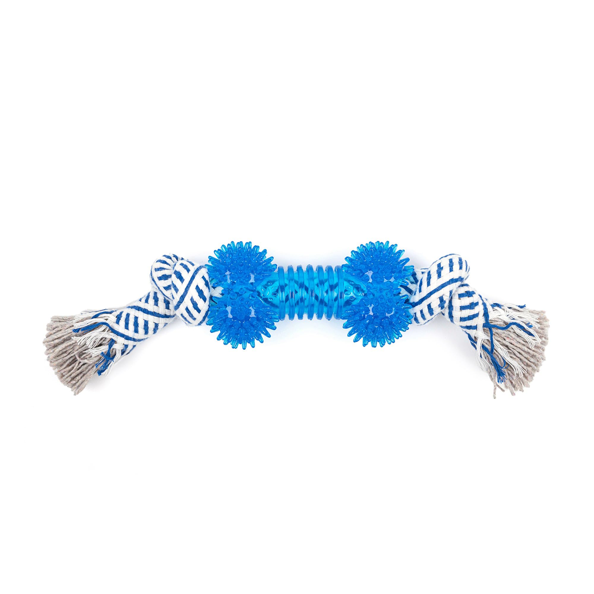 Tlc Rope & Ball Rope Dog Toy  Navy & White | Durable Chew & Tug Toy For Dogs | Strong Cotton Rope With Textured Ball For Intera