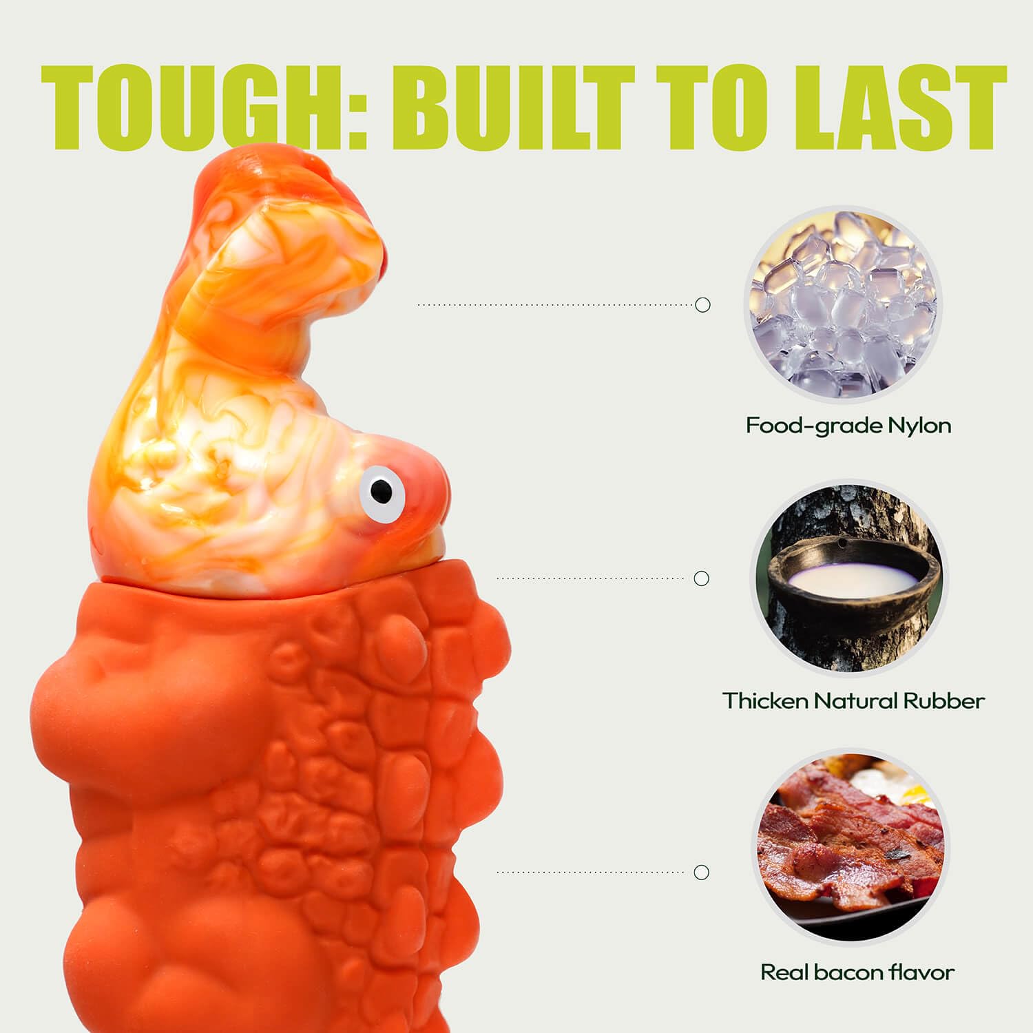 Zimoric Tough Dog Chew Toys for Aggressive Chewers, Interactive Treat Dispensing Dog Toy, Durable Dog Toys for Medium & Large Do