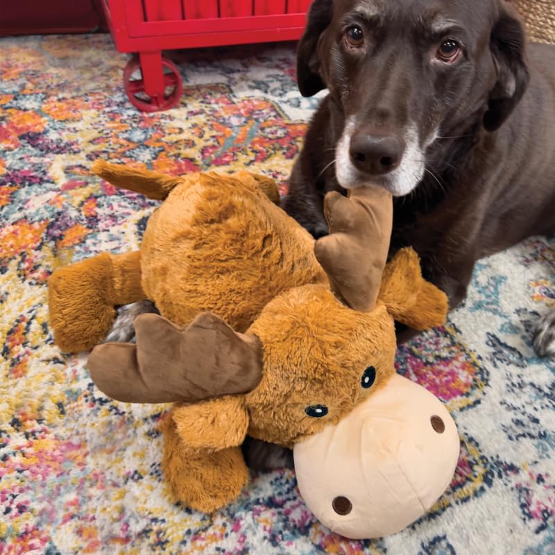 Kong Cozie Jumbo Marvin The Moose - Xl Sized Plush Dog Toy For Large And X-Large Breeds