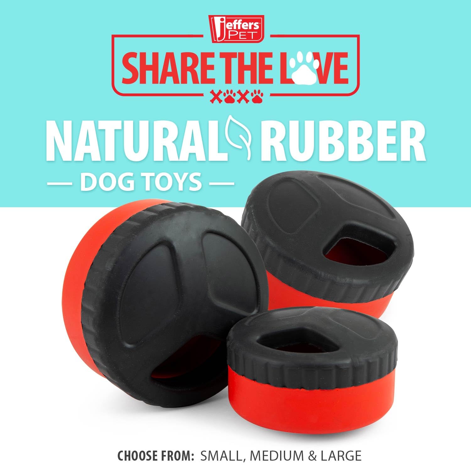Jeffers Pet Natural Rubber Dog Chew Toy - Red Hocky Disc, Small - Treat Dispensing, Vanilla Scent, Durable, Non-Toxic, Dishwashe