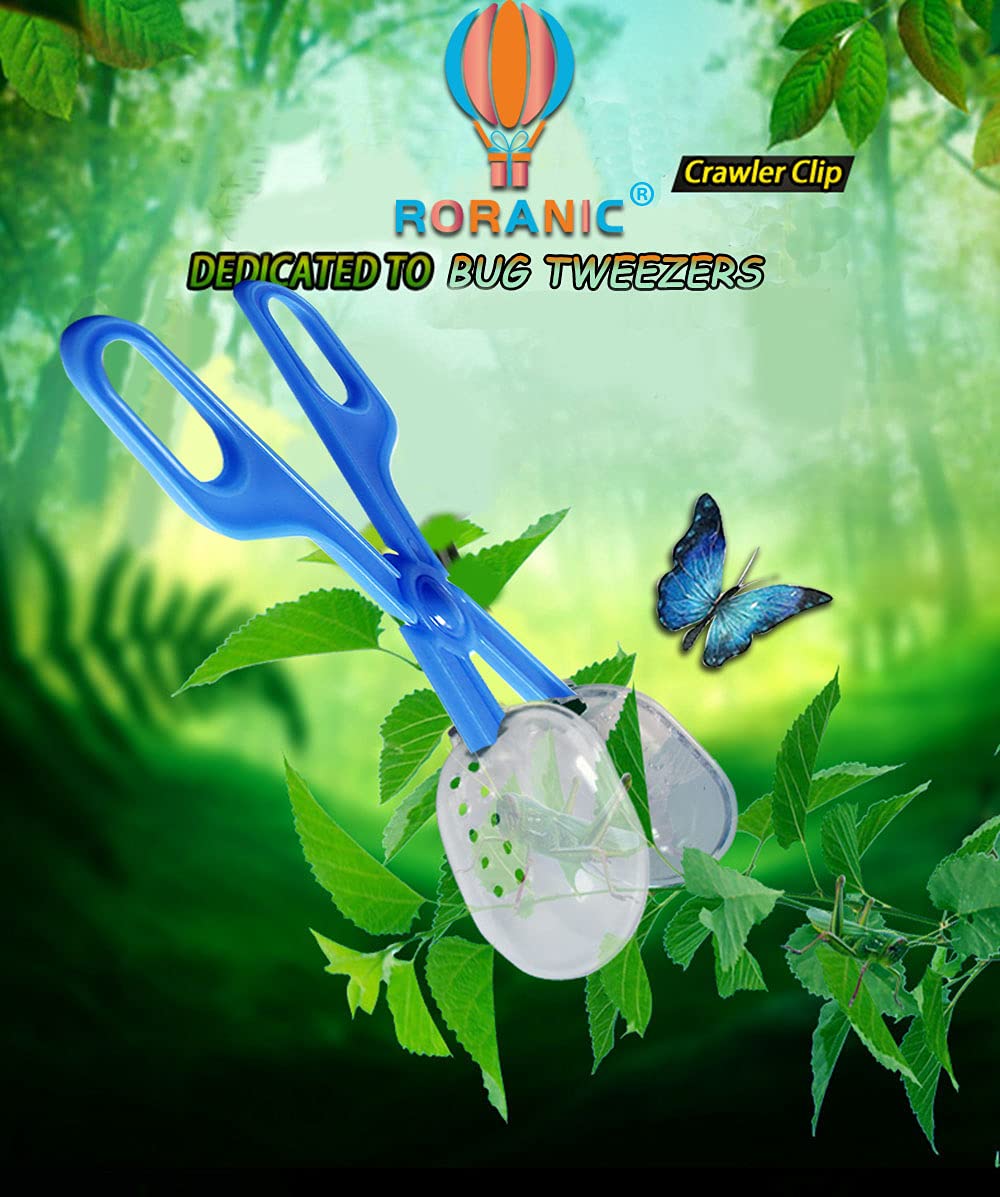 Roranic Feeding Tongs,Bug Tweezers For Kids Adults, Reptile Feeding Tweezers Long Handle Feeder Tools For Fish Aquariums Reptiles Snakes Lizard Gecko Spider And Bird (Blue)