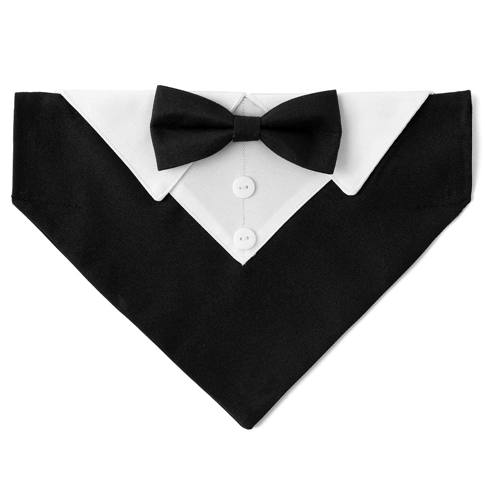 Bnibol Dog Tuxedo Collar For Wedding Engagement Birthday St. Patrick'S Day, Formal Bandana Collar Costume With Bow Tie And Adjus