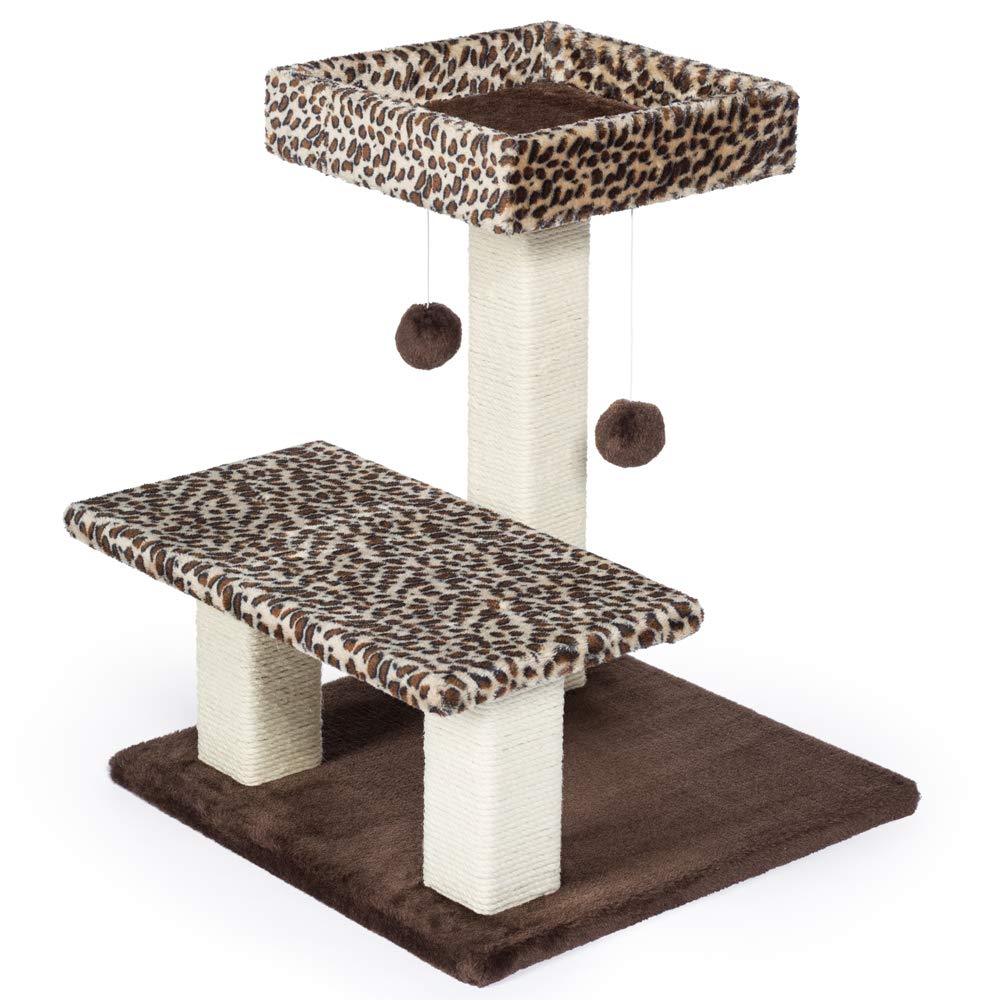 Prevue Pet Products Kitty Power Paws Leopard Terrace 7300, 20.5'' L X 17.5'' W X 21'' H, 18 Lbs, Brown / Tan