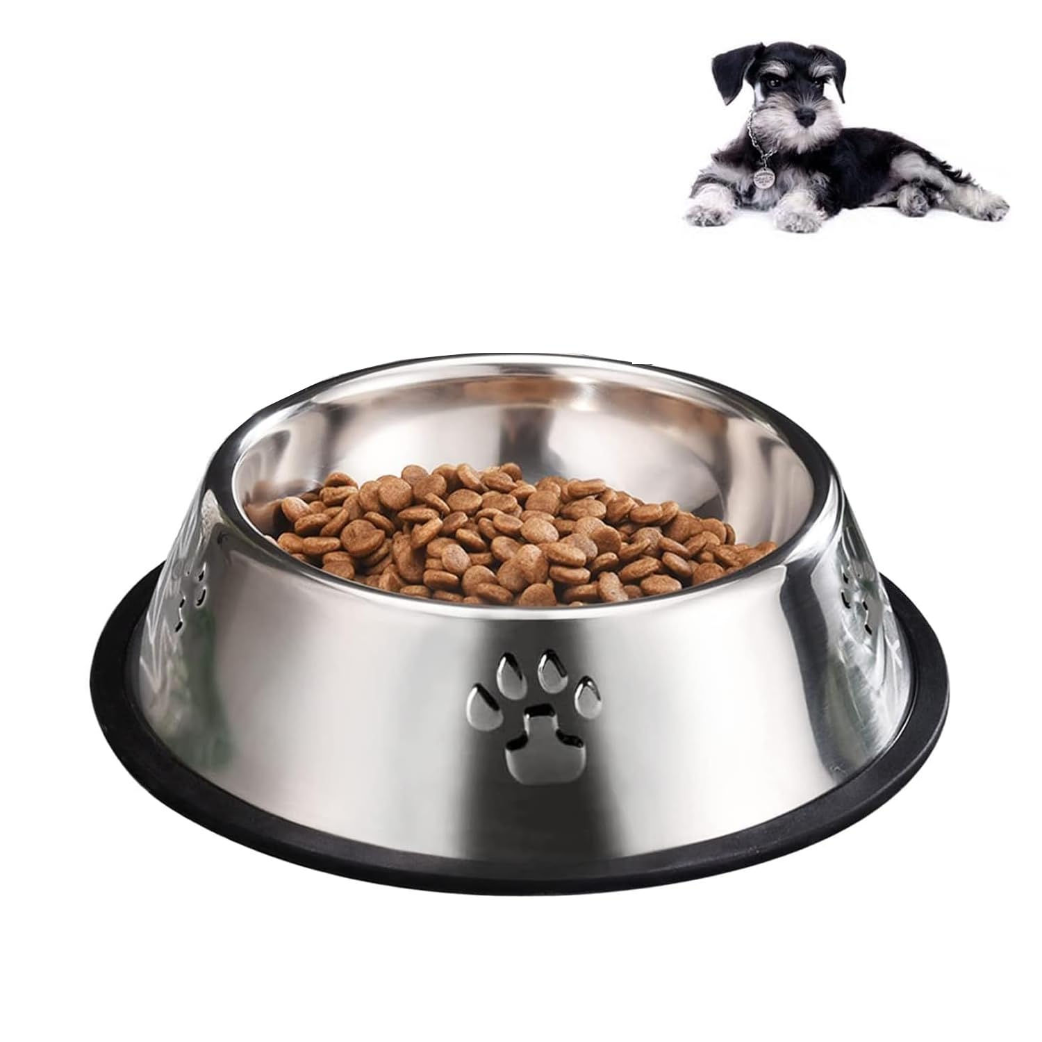 Skofri Stainless Steel Pet Feeding Bowl For Dogs And Cats Feeding Bowl,Feeder Dog Bowls With NonSlip Rubber Bases,Medium Pet Do