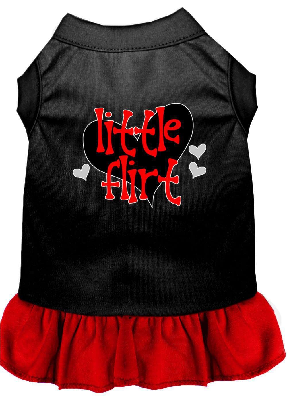 Dog Dress, Pet Dog & Cat Dress Screen Printed, "Little Flirt" Light Pink MD (6-10 lbs.)