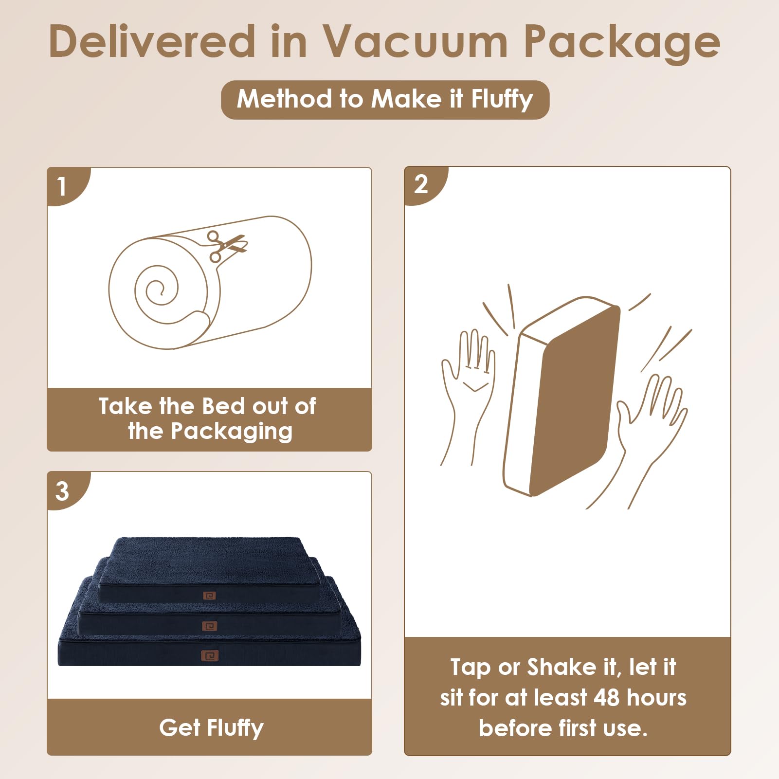 Eheyciga Orthopedic Xl Dog Beds For Extra Large Dogs With Removable Washable Cover For Crate, Navy, 41X27