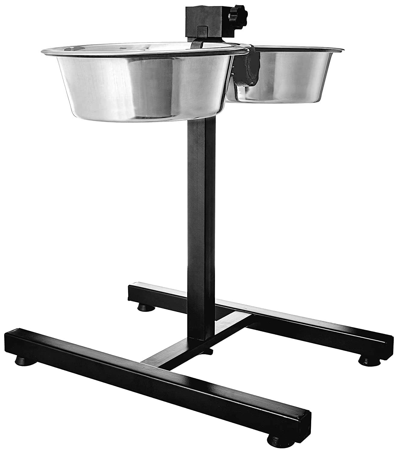 Peggy 11 Adjustable Pet Feeder Raised Dog Food Bowl, Water Bowls, Dog Feeding Station HBase Double Bowl Stand Two Stainless Ste