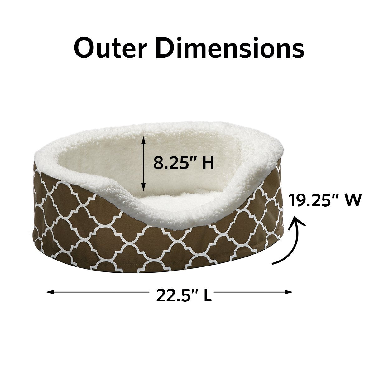 Midwest Homes For Pets Orthoperdic Egg-Crate Nesting Pet Bed W/ Teflon Fabric Protector, Small Brown