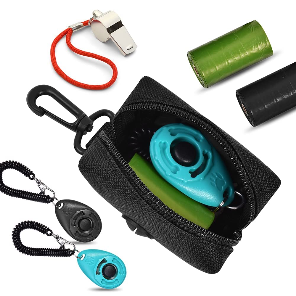 2 Pack Dog Poop Bag Holder for Leash Attachment - Waste Bag Dispenser for Leash - Fits Any Dog Leash - Portable Set with Hand Fr