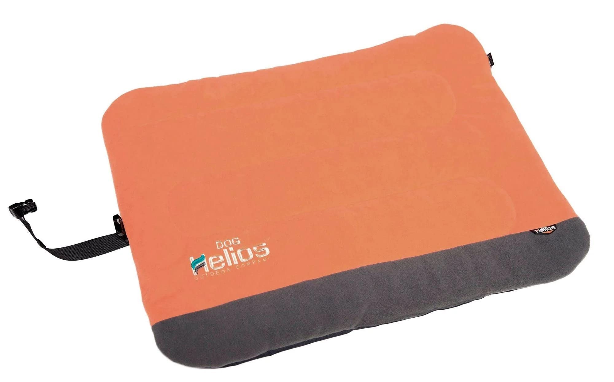 DOGHELIOS 'Combat-Terrain' Cordura-Nyco Reversible Nylon and Polar Fleece Travel Camping Folding Pet Dog Bed Mat, Large, Orange, Grey