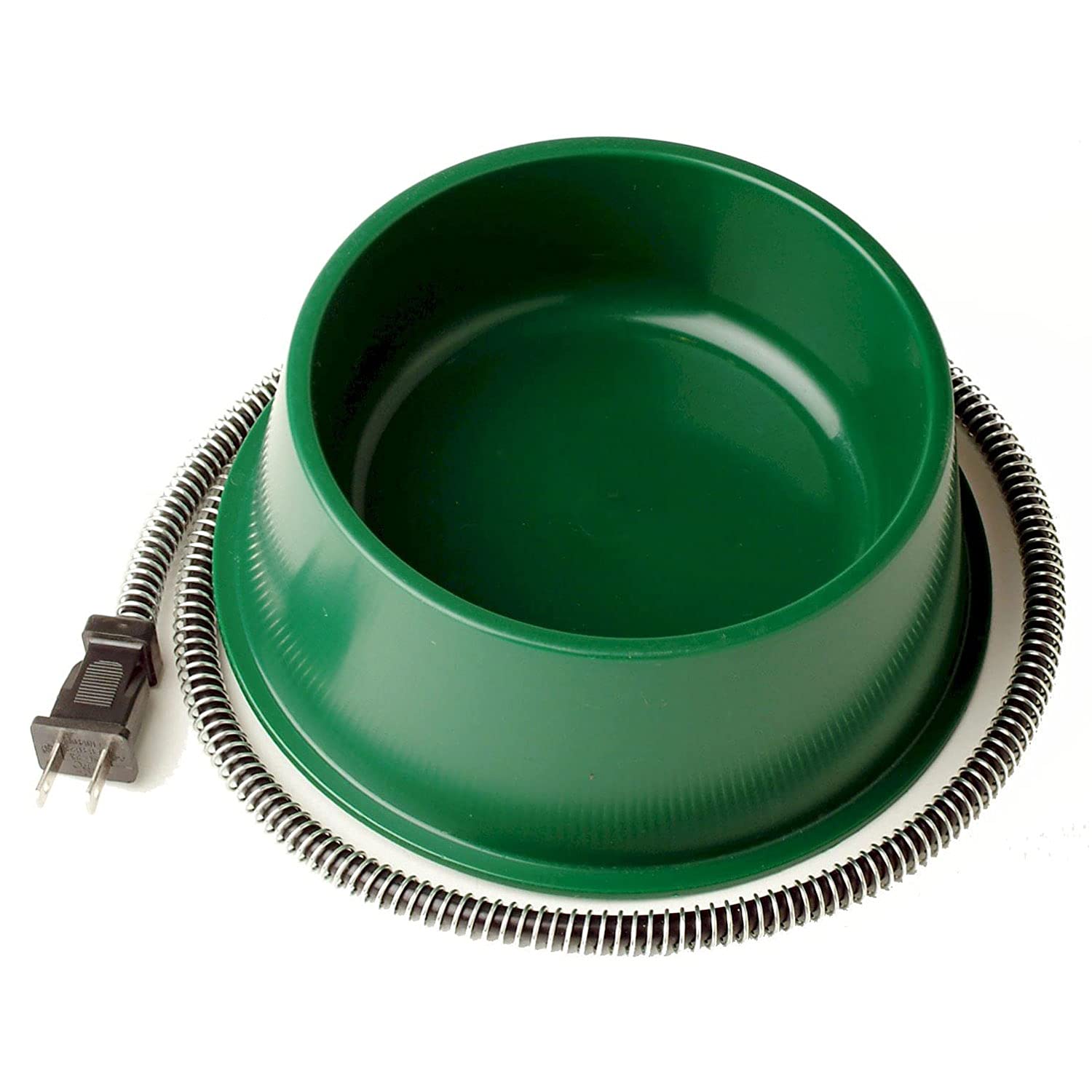 Farm Innovators 1 Quart 25 Watt Powered Heated Electric Water Bowl with Thermostatic Control and Anti Chew Cord Protector for Pe