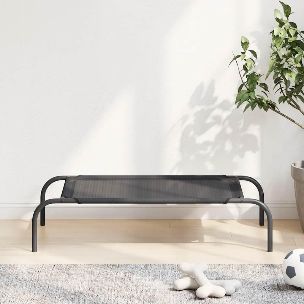 vidaXL Elevated Dog Bed Black S Textilene, 170661