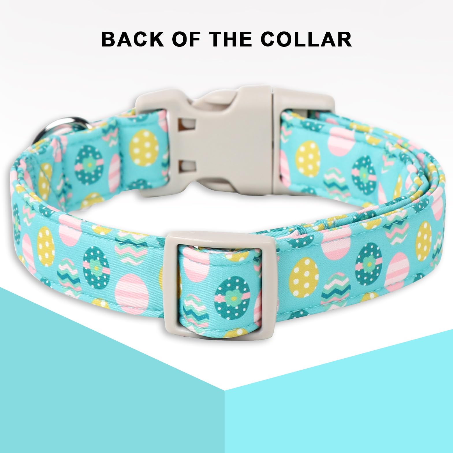 Unique Style Paws Blue Egg Dog Collar, Cotton, Adjustable, Large, Medium, Small, Quick Release Buckle, Easter Pattern