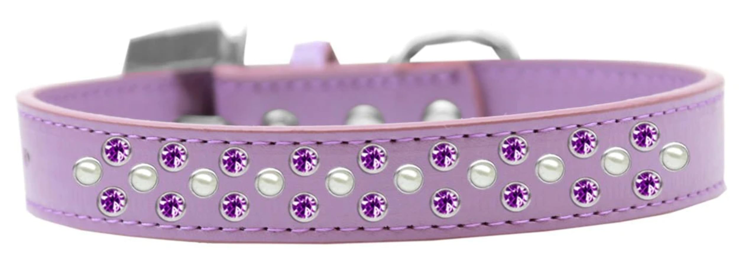 Dog, Puppy & Pet Fashion Collar, Pearl and Purple Crystal Rimsets Sprinkles Black 16
