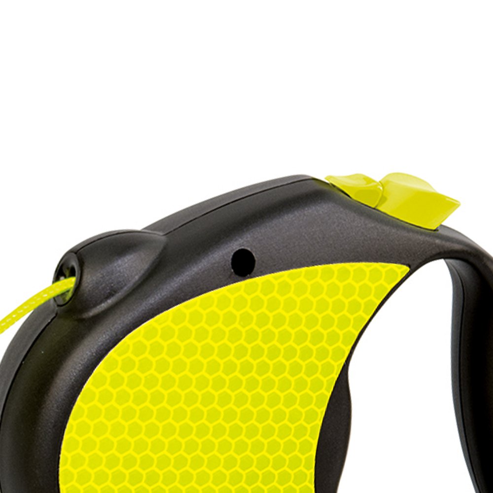 Flexi Neon Retractable Dog Leash (Cord) 16 Ft, Medium, Black/Neon Yellow