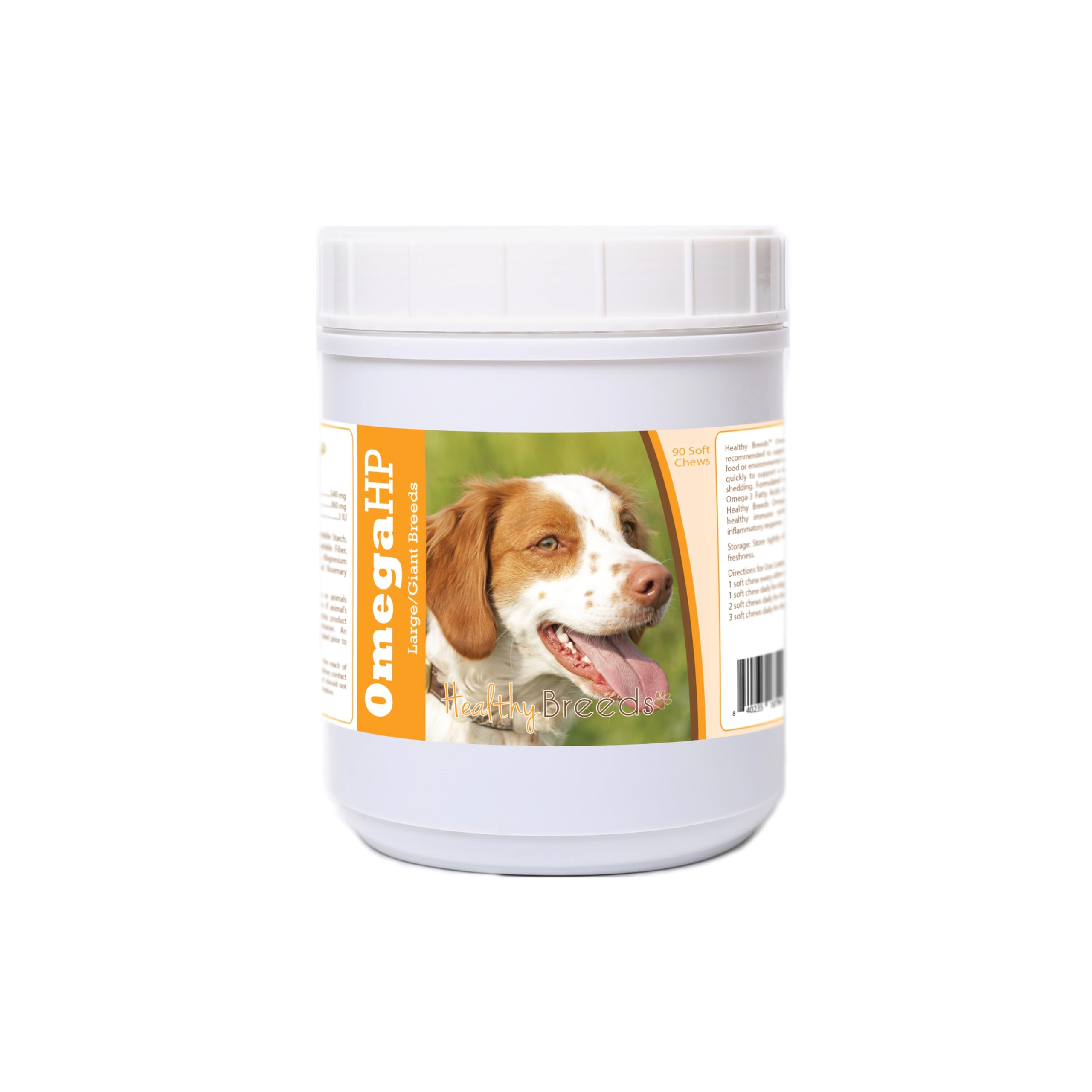 Healthy Breeds Brittany Omega HP Fatty Acid Skin and Coat Support Soft Chews 90 Count
