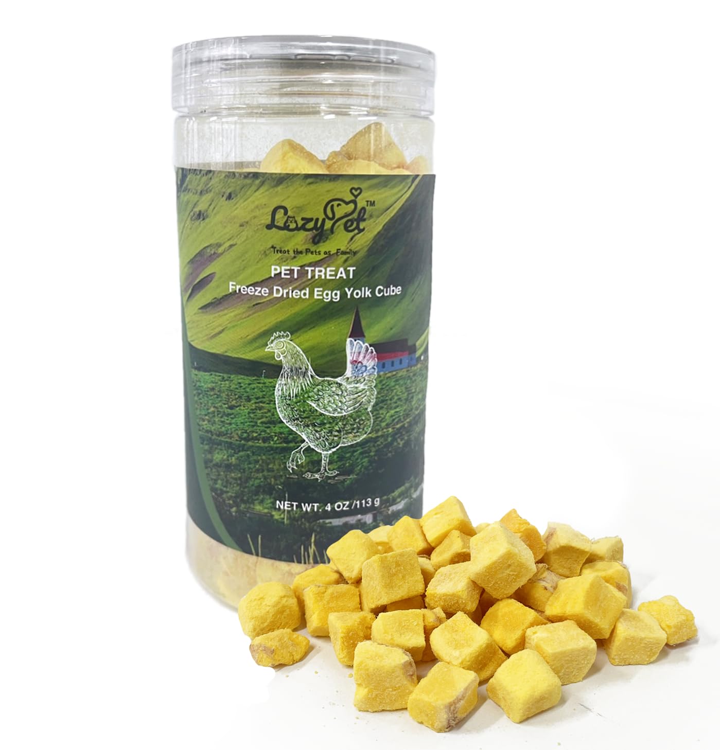 Freeze-Dried Egg Yolk Training Raw Single Ingredient Cat Treats, Solve Pets Picky Eating Problem(Egg Yolk)