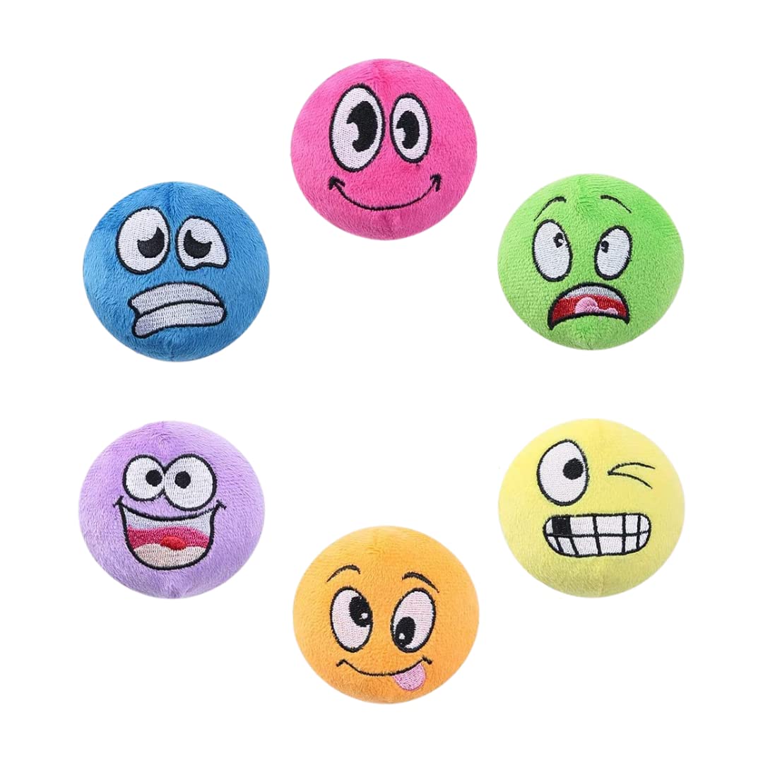 PETMAX Squeaky Dog Toys, Dog Squeaky Toys Plush Balls, Soft Stuffed Plush Balls with Squeakers, Interactive Fetch Play for Puppy