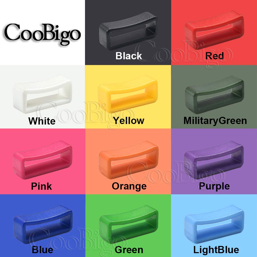 Coobigo 100Pcs Pack Plastic 5/8'' (17Mm) Belt Loop Keeper Dog Collar Harness Backpack Straps Bag Parts Accessories#Flc093 (Black