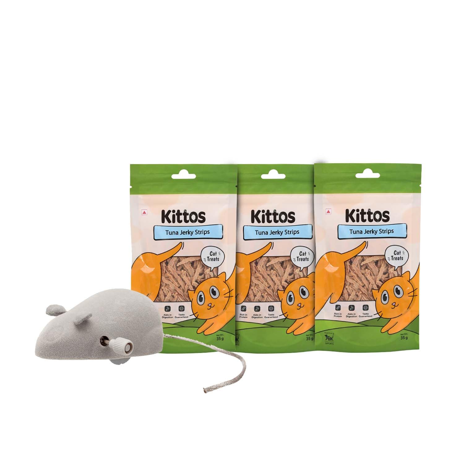 Combo Deal  Trixie Wind Up Mouse Toy For Cats, Stimulates CatS Natural Hunting Instincts  7 Cm Cm With 3 Pack Of Kittos Protei