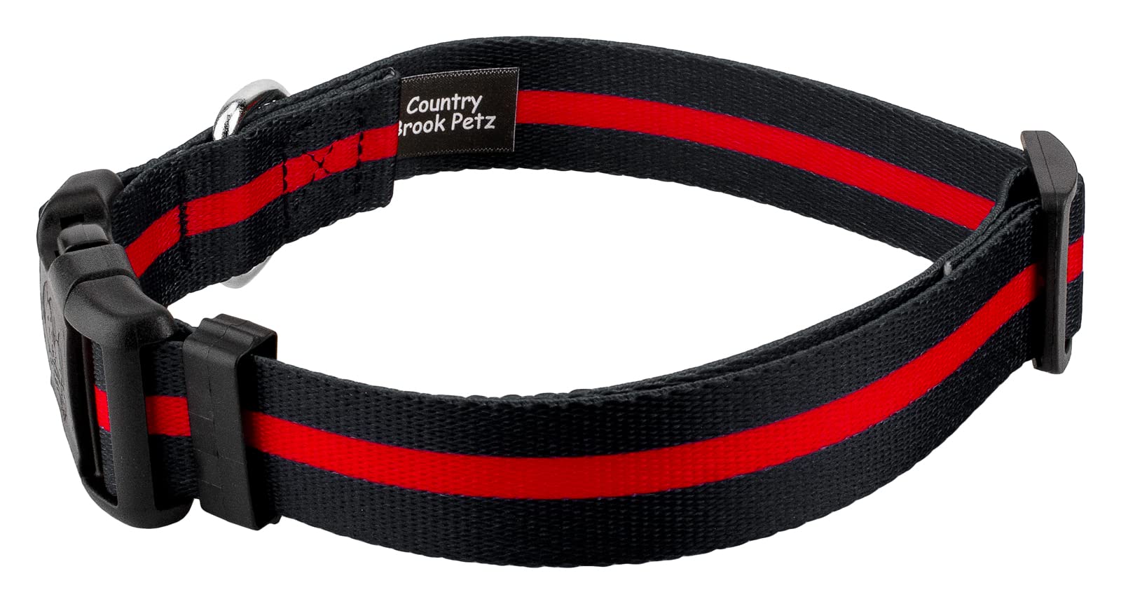 Country Brook Petz - Deluxe Thin Red Line Dog Collar - Made In The U.S.A. - Camouflage Collection Featuring Rugged Designs (1/2