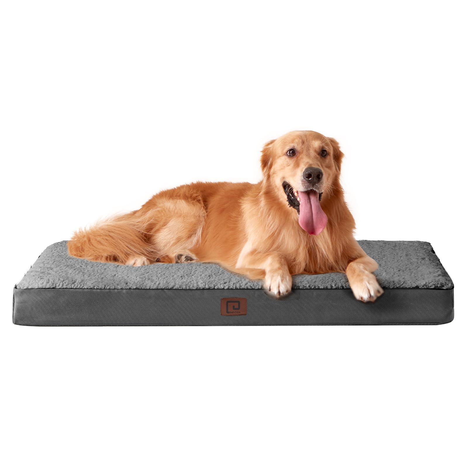 Eheyciga Orthopedic Dog Beds For Large Dogs With Removable Washable Cover For Crate, Grey, 35X23