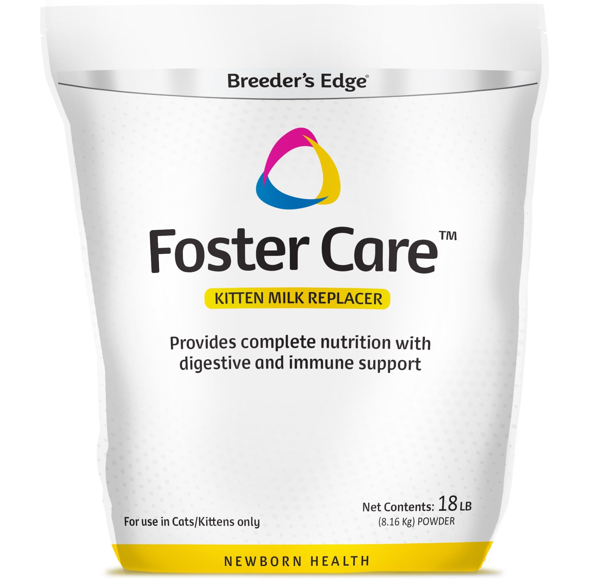 Breeders Edge Foster Care Feline Powdered Kitten Milk Replacer, Formula for Newborns and Adult Cats, Complete & Balanced Nutriti