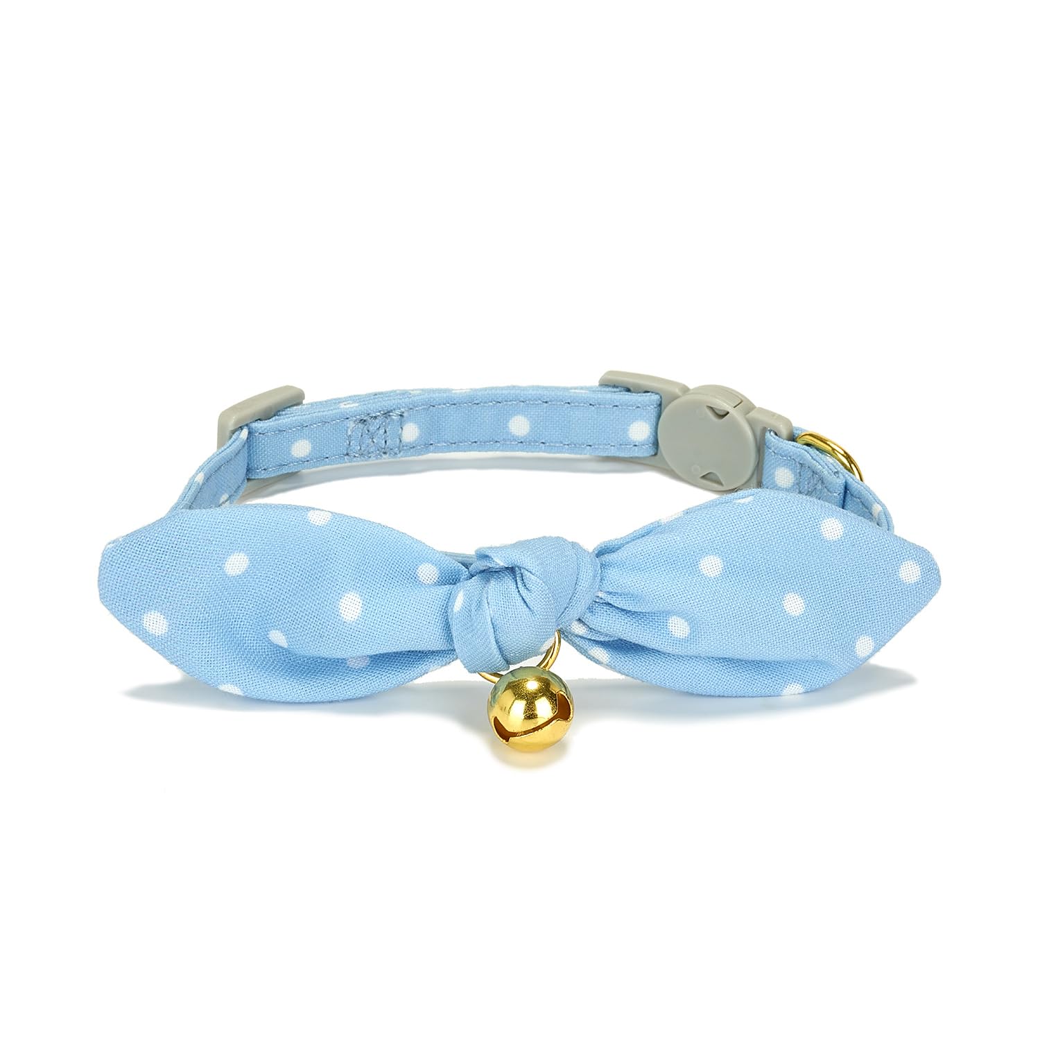 Yudote Bowtie Cat Collar With Bell, 2 Pack Cotton Breakaway Kitten Collars With Removeable Bow Stylish Cat Collars, Gradient Pla