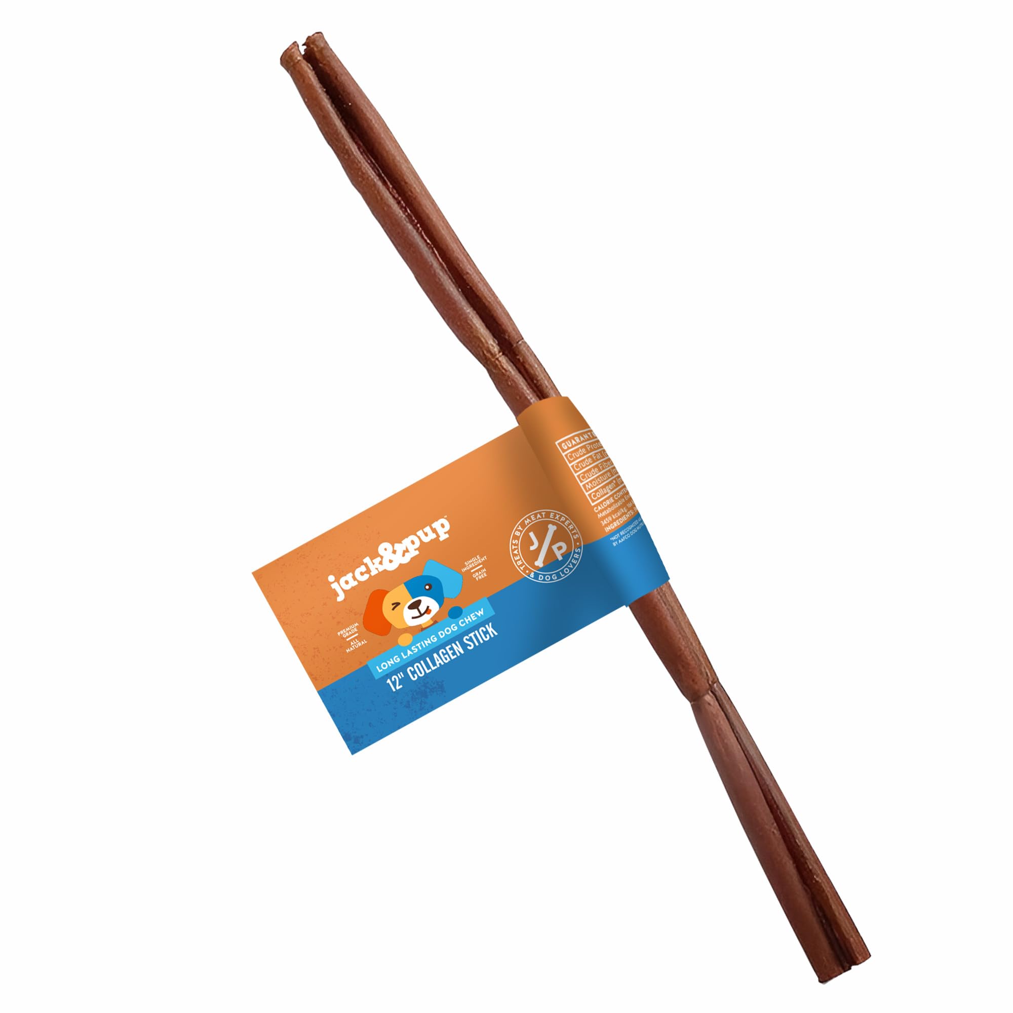 Jack&Pup 12 Beef Collagen Sticks for Dogs | Rawhide Free Dog Chews Long Lasting | Single Ingredient Healthy Dog Treats for Mediu