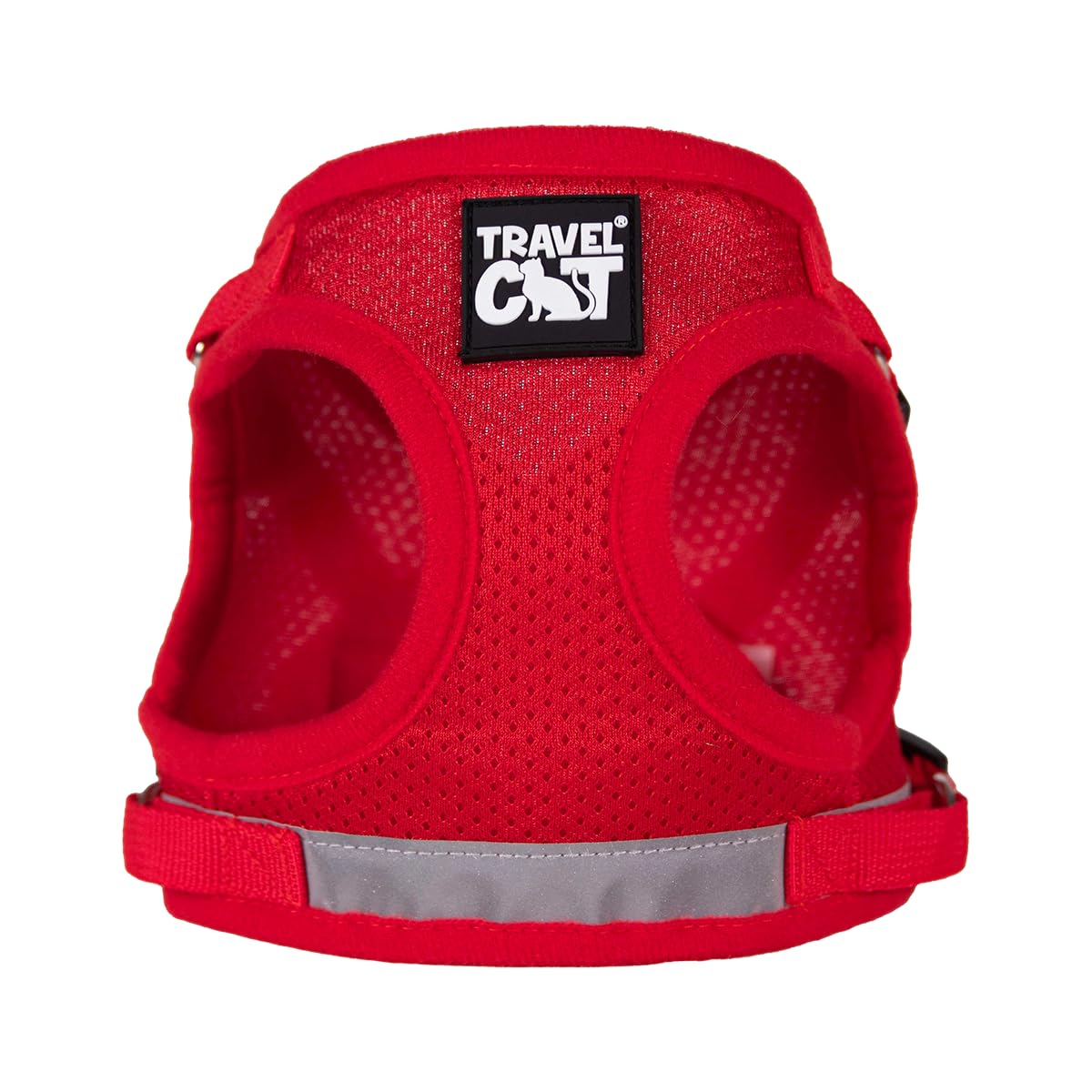 The Fat Cat Travel Cat Harness & Leash Set, Adjustable Mesh, Reflective Strap, X-Small, Red, Comfort Escape Proof for Outdoor Walking