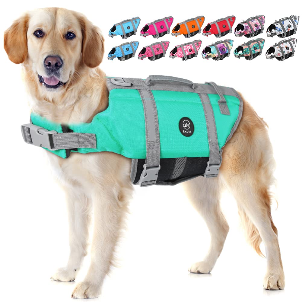 Emust Dog Life Jackets, Pet Life Vests For Swimming,Boating With High Buoyancy, Dog Life Preserver For Small/Medium/Large Dogs, 